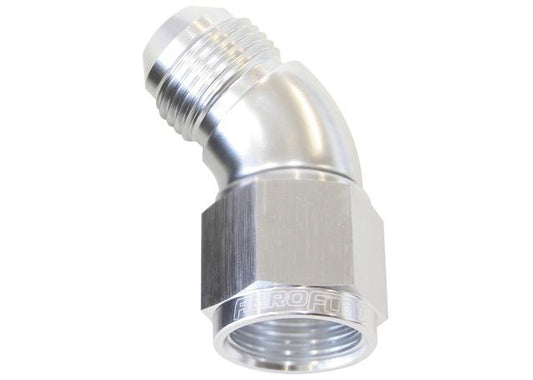 Aeroflow AF542-04S 45 Deg Female - Male -4AN Silver Full Flow AF542-04S