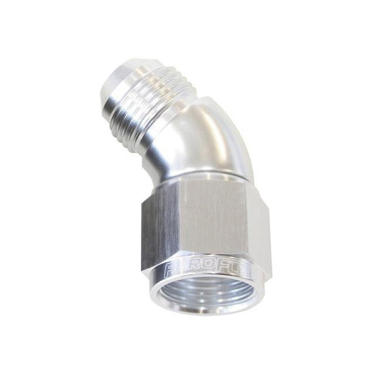 Aeroflow AF542-06S 45 Deg Female - Male -6AN Silver Full Flow AF542-06S