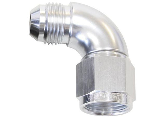 Aeroflow AF543-04S 90 Deg Female - Male -4AN Silver Full Flow AF543-04S