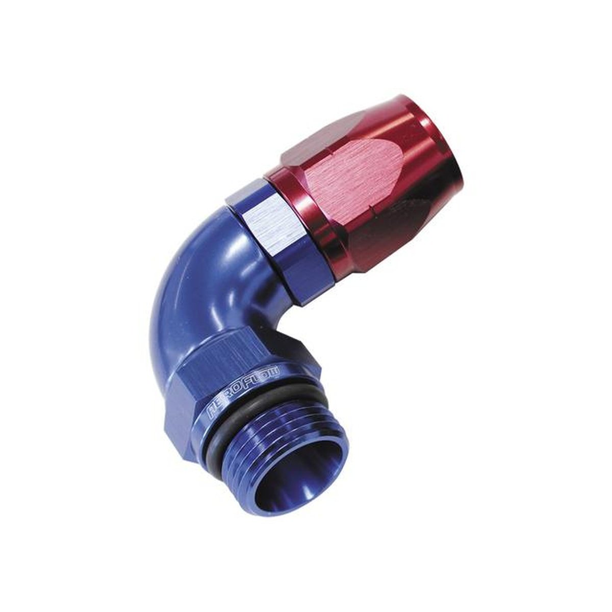 Aeroflow AF549-10-12 Male Hose End -12 ORB To -10 Hose full Flow Billet 90 Deg Blue AF549-10-12