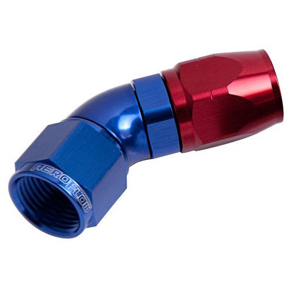 Aeroflow AF552-10 Alloy 45 Deg Hose End -10AN Blue Cutter Style Full Flow AF552-10