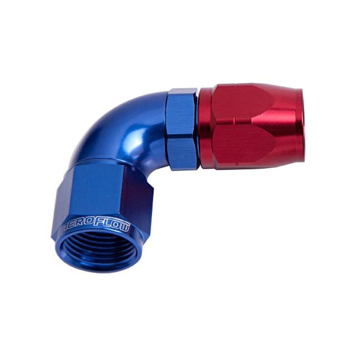 Aeroflow AF553-20 Alloy 90 Deg Hose End -20AN Blue Cutter Style Full Flow AF553-20