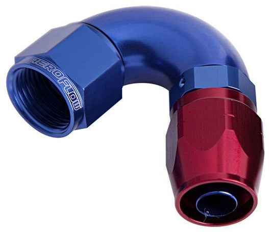 Aeroflow AF554-06 Alloy 120 Deg Hose End -6AN Blue Cutter Style Full Flow AF554-06