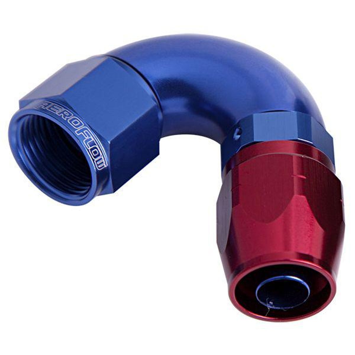 Aeroflow AF554-08 Alloy 120 Deg Hose End -8AN Blue Cutter Style Full Flow AF554-08