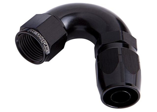 Aeroflow AF554-08BLK Alloy 120 Deg Hose End -8AN Black Cutter Style Full Flow AF554-08BLK