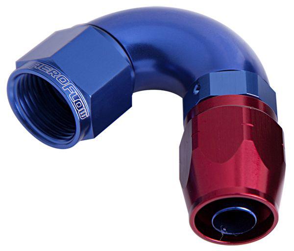 Aeroflow AF554-06 Alloy 120 Deg Hose End -6AN Blue Cutter Style Full Flow AF554-06