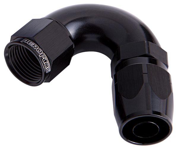 Aeroflow AF554-04BLK Alloy 120 Deg Hose End -4AN Black Cutter Style Full Flow AF554-04BLK