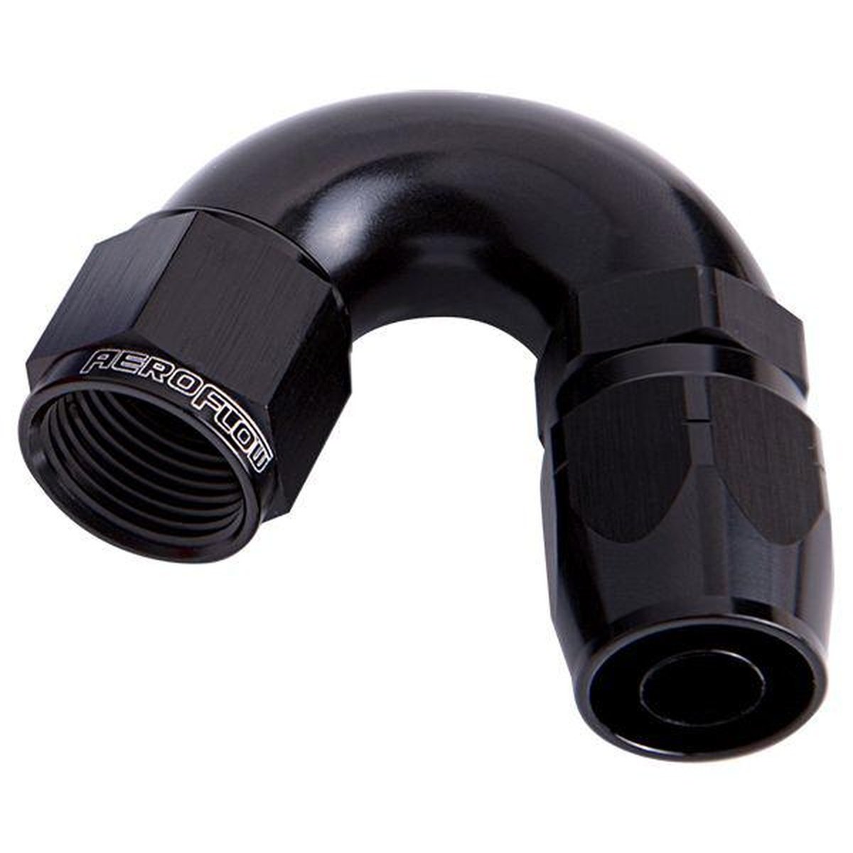 Aeroflow AF555-08BLK Alloy 150 Deg Hose End -8AN Black Cutter Style Full Flow AF555-08BLK