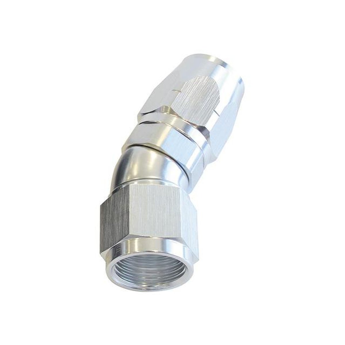 Aeroflow AF557-08S Alloy 30 Deg Hose End -8AN Silver Cutter Style Full Flow AF557-08S