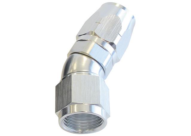 Aeroflow AF557-06S Alloy 30 Deg Hose End -6AN Silver Cutter Style Full Flow AF557-06S