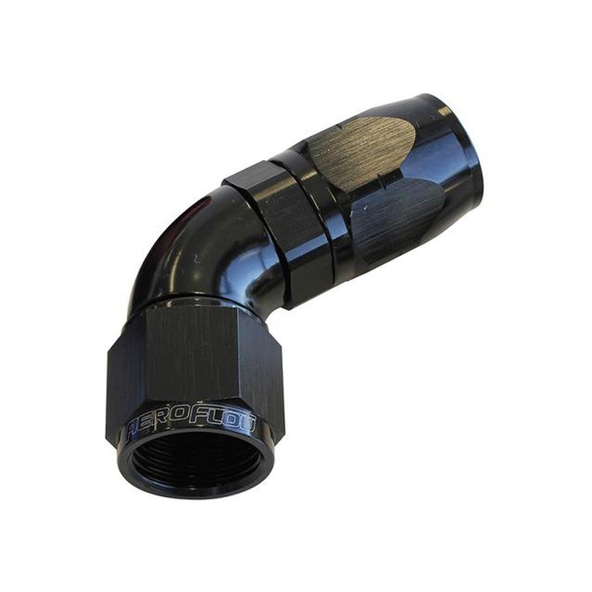Aeroflow AF558-06BLK Alloy 60 Deg Hose End -6AN Black Cutter Style Full Flow AF558-06BLK