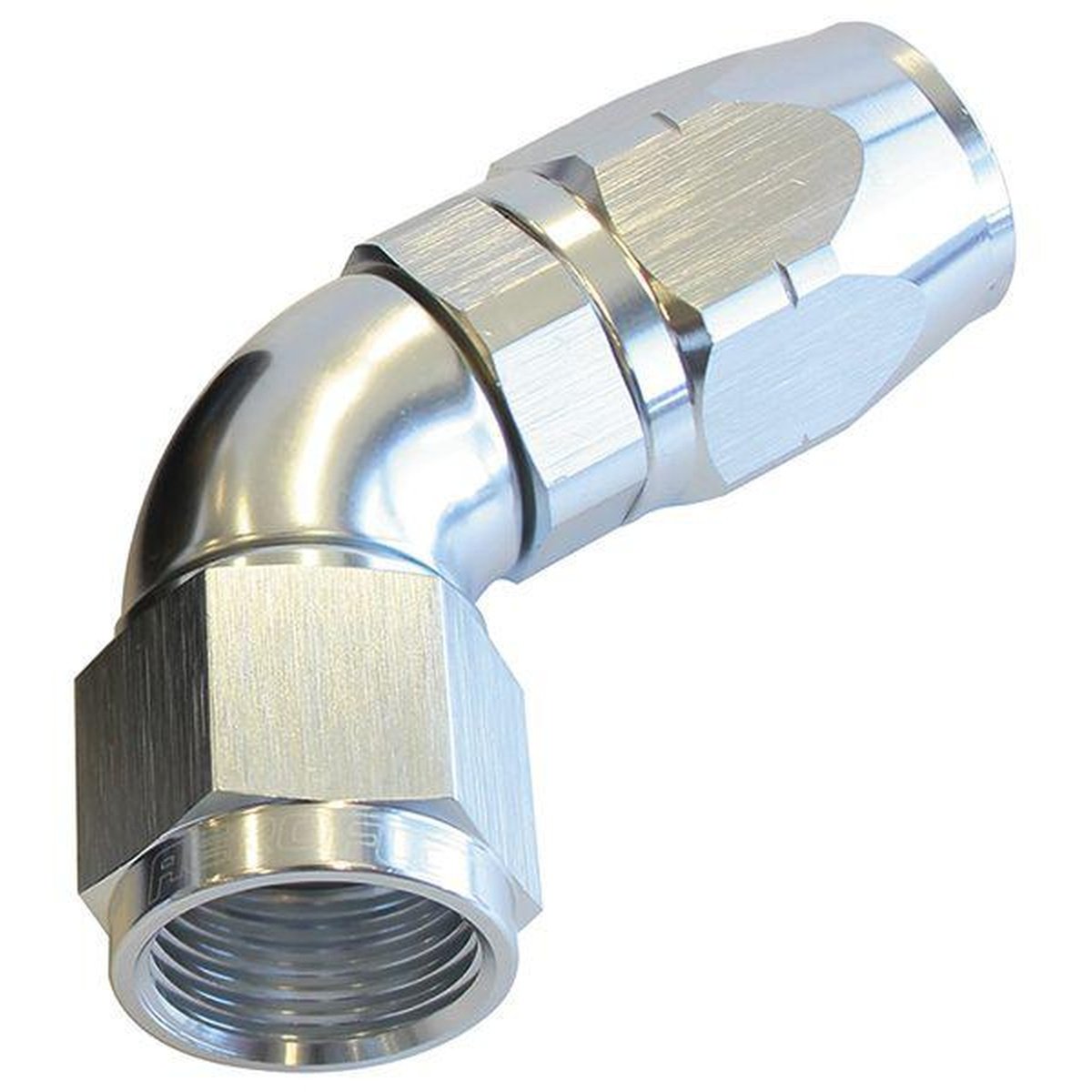 Aeroflow AF558-10S Alloy 60 Deg Hose End -10AN Silver Cutter Style Full Swivel AF558-10S