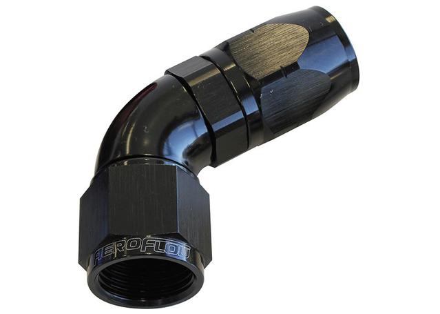 Aeroflow AF558-16BLK Alloy 60 Deg Hose End -16AN Black Cutter Style Full Flow AF558-16BLK