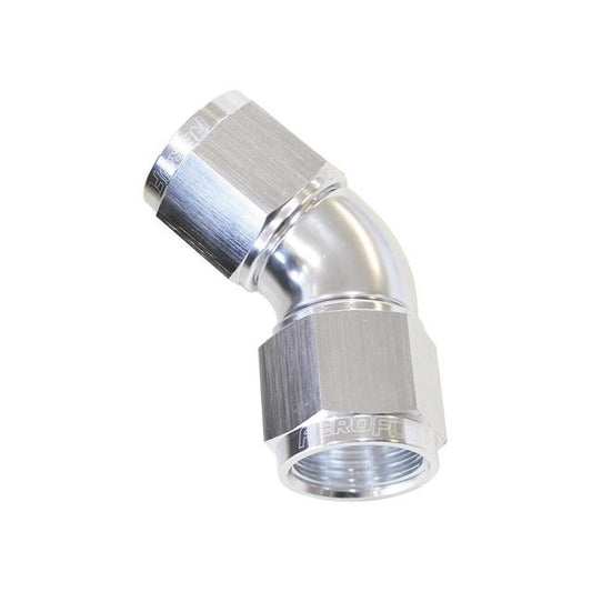 Aeroflow AF563-06S -6AN 45 Deg Swivel Coupler Silver Billet Full Flow 1 Piec AF563-06S