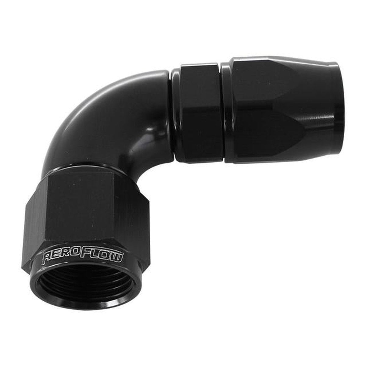 Aeroflow AF573-12DBLK 90 Deg -12AN Full Flow Teflon Hose End Black 1 Piece Fullflo AF573-12DBLK