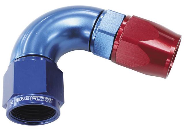 Aeroflow AF574-08D 120 Deg -8AN Full Flow Teflon Hose End Blue 1 Piece FullFlow AF574-08D