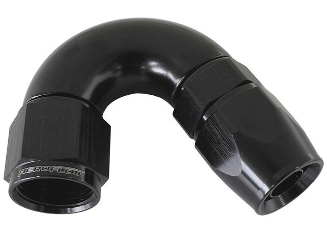 Aeroflow AF575-10DBLK 150 Deg -10AN Full Flow Teflon Hose End Black 1 Piece Fullflo AF575-10DBLK