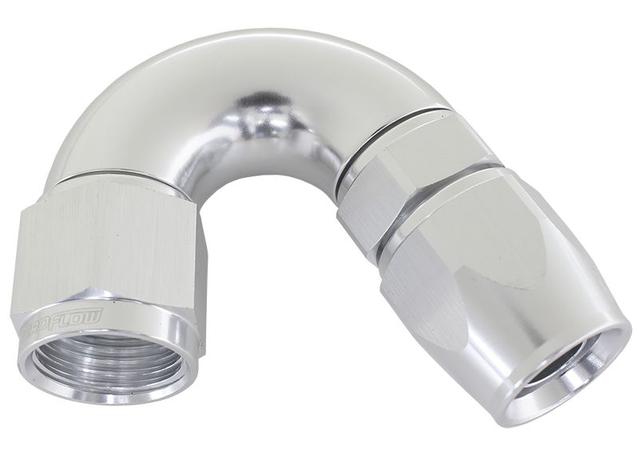 Aeroflow AF575-08DS 150 Deg -8AN Full Flow Teflon Hose End Silver 1 Piece Fullfl AF575-08DS