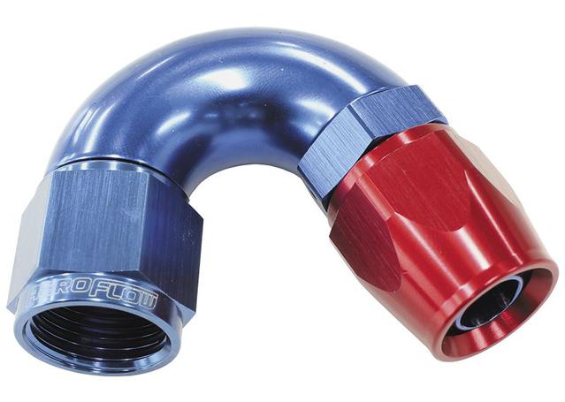Aeroflow AF575-06D 150 Deg -6AN Full Flow Teflon Hose End Blue 1 Piece FullFlow AF575-06D