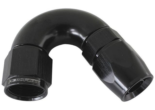 Aeroflow AF575-10DBLK 150 Deg -10AN Full Flow Teflon Hose End Black 1 Piece Fullflo AF575-10DBLK