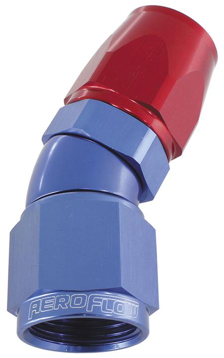 Aeroflow AF577-06D 30 Deg -6AN Full Flow Teflon Hose End Blue 1 Piece FullFlow AF577-06D