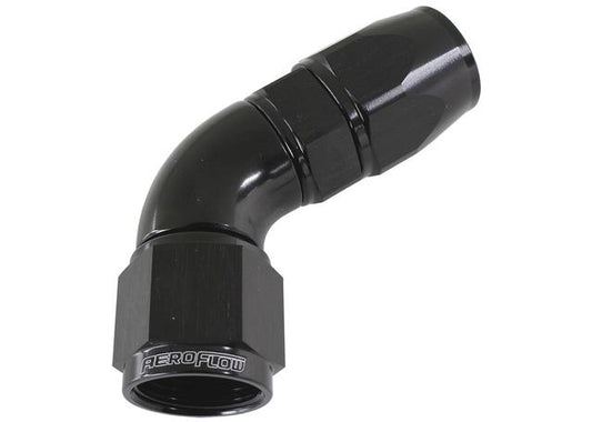 Aeroflow AF578-06DBLK 60 Deg -6AN Full Flow Teflon Hose End Black 1 Piece Fullflo AF578-06DBLK