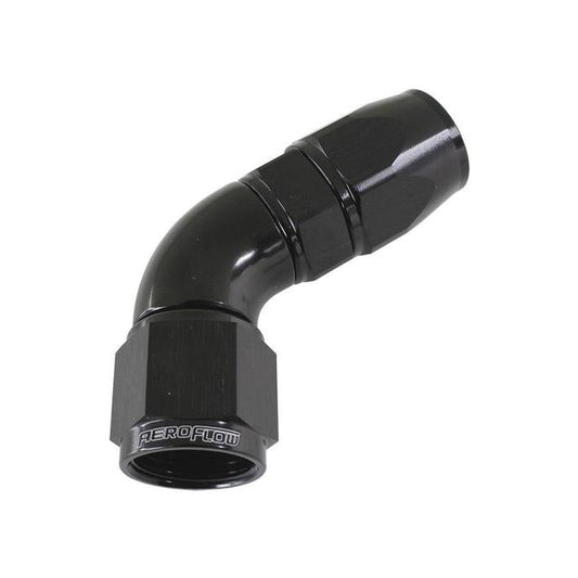 Aeroflow AF578-12DBLK 60 Deg -12AN Full Flow Teflon Hose End Black 1 Piece Fullflo AF578-12DBLK