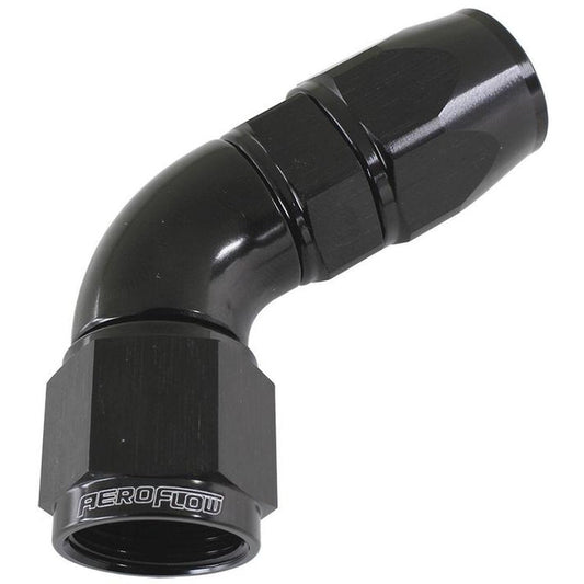 Aeroflow AF578-10DBLK 60 Deg -10AN Full Flow Teflon Hose End Black 1 Piece Fullflo AF578-10DBLK
