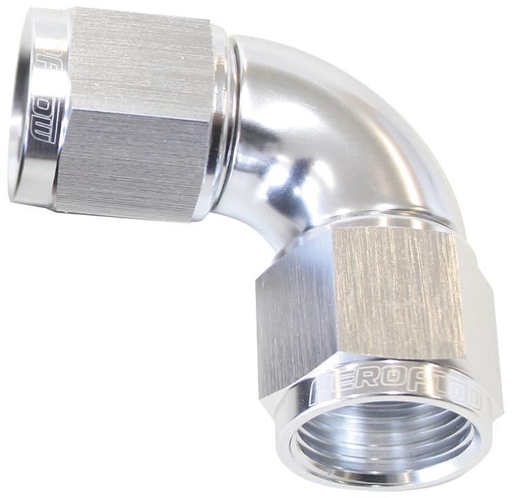 Aeroflow AF583-10S -10AN 90 Deg Swivel Coupler Silver Billet Full Flow 1 Piec AF583-10S