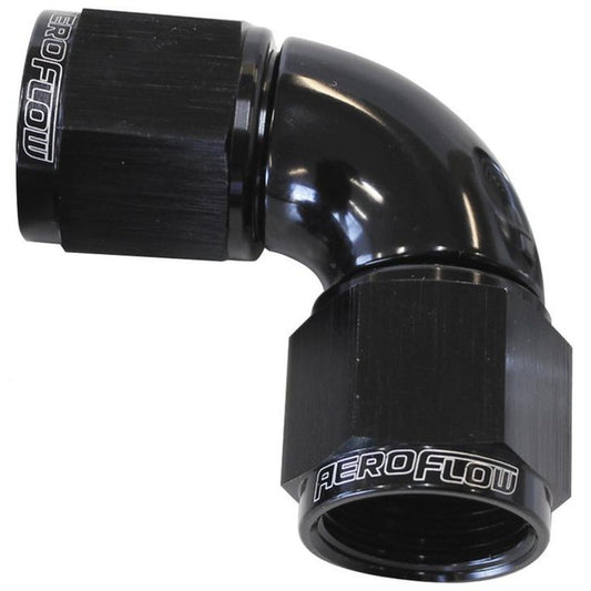 Aeroflow AF583-12BLK -12AN 90 Deg Swivel Coupler Black Billet Full Flow 1 Piece AF583-12BLK