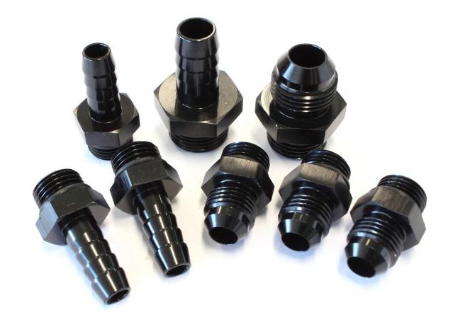 Aeroflow AF59-1016BLK Surge Tank Fitting Kit Barb & AN Fittings Black