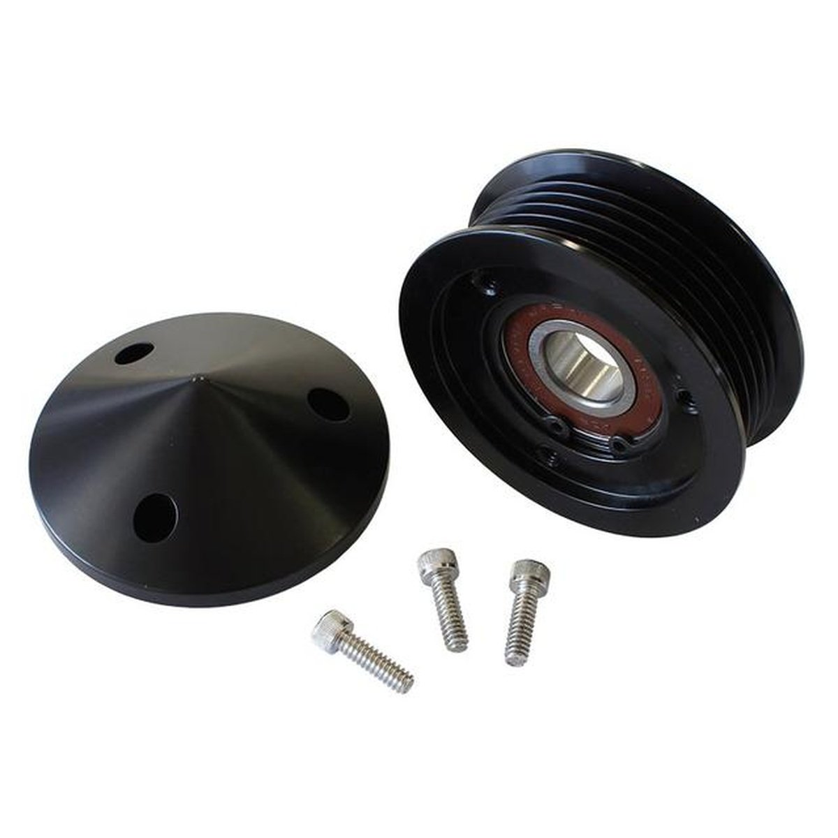 Aeroflow AF59-4031BLK Tensioner Replacement Pulley And Nose Cover W/Bolts Fits LS Chev