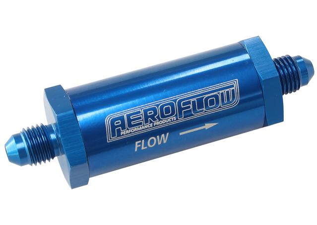 Aeroflow AF607-04 -4AN Inline Fuel & Oil Filter Blue 30 Micron Washable
