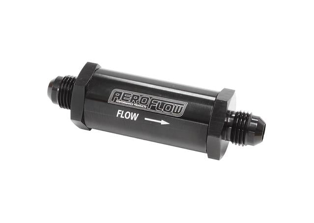 Aeroflow -6AN Turbo Inline Oil Filter Black 30 Micron Washable