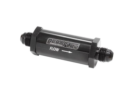 Aeroflow -6AN Turbo Inline Oil Filter Black 30 Micron Washable