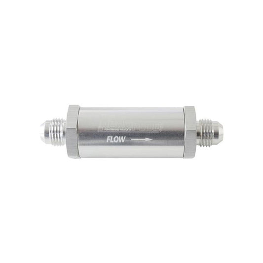 Aeroflow -6AN Turbo Inline Oil Filter Silver 30 Micron Washable