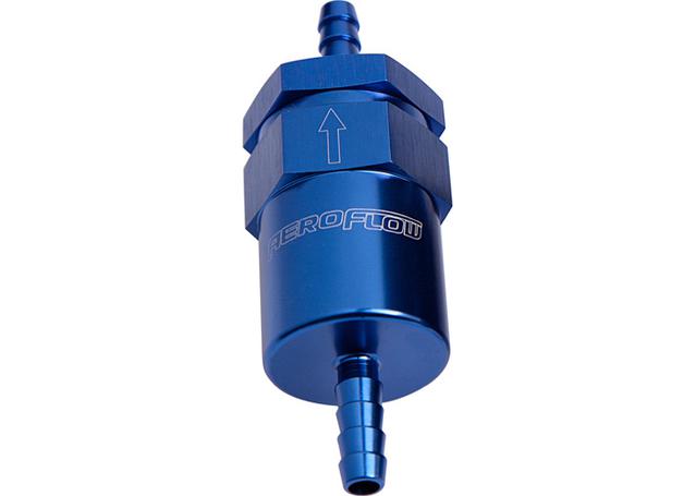 Aeroflow AF610-08 Billet Fuel Filter 1/2" Barb Blue