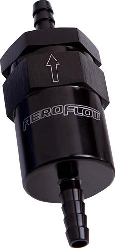 Aeroflow AF610-05BLK Billet Fuel Filter 5/16" Barb Black (Bronze Filter)
