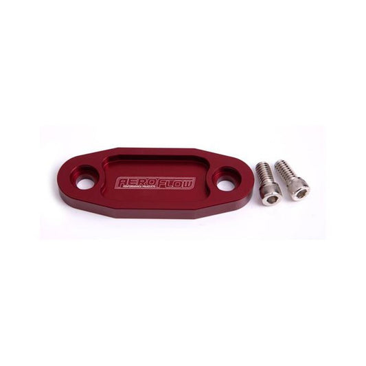 Aeroflow AF64-2020R Billet Fuel Pump Block Off Red Suits 302 351C