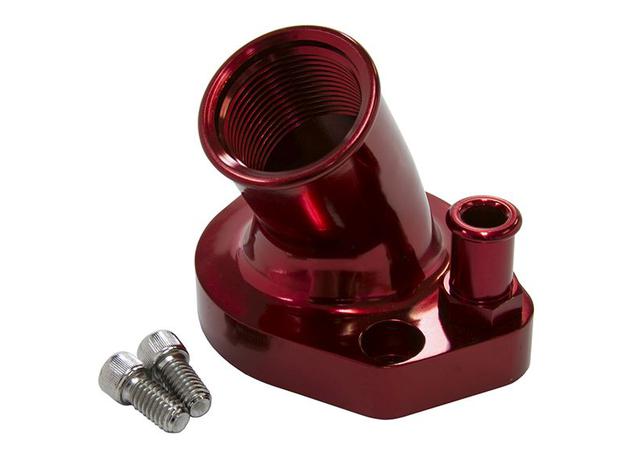 Aeroflow AF64-2033R Billet Thermostat Housing Red Suits 45Deg Windsor