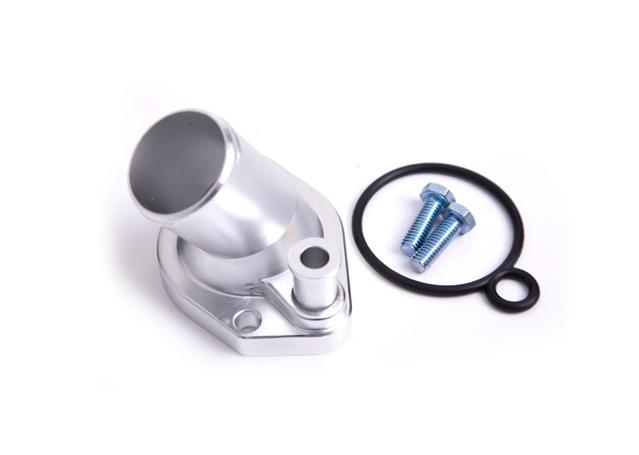 Aeroflow AF64-2033S Billet Thermostat Housing Silver Suits 45Deg Windsor