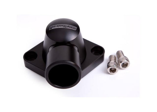 Aeroflow AF64-2034BLK Billet Thermostat Housing Black Swivel Fits SBC BBC
