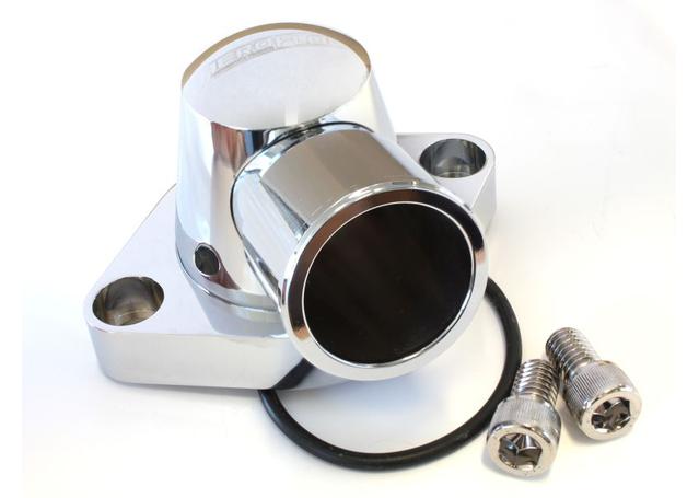 Aeroflow AF64-2034C Billet Thermostat Housing Chrome Swivel Fits SBC BBC
