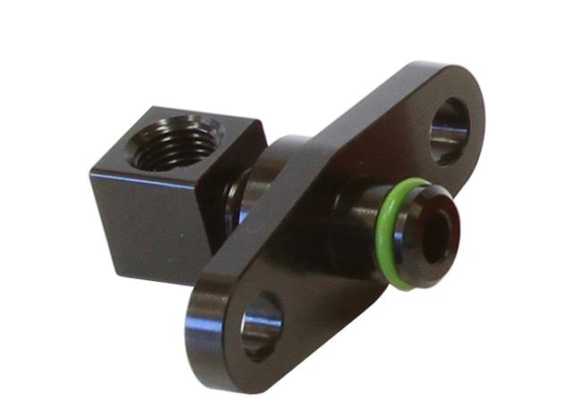 Aeroflow AF64-2068BLK Fuel Rail Adapter Suits Mitsubishi Evo X 40mm Centres Black