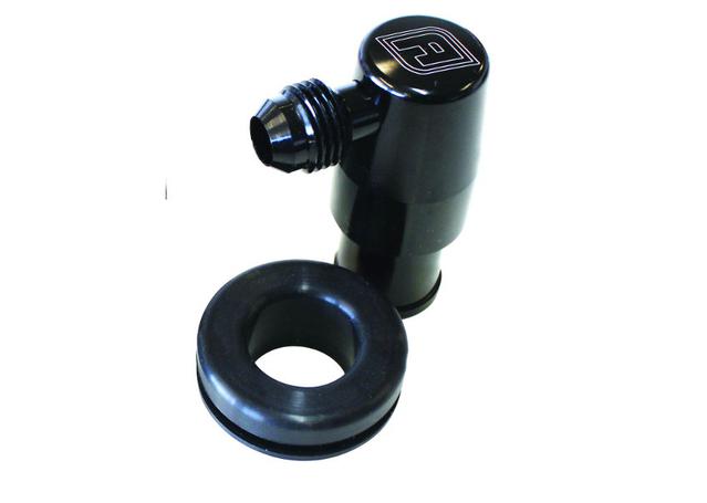 Aeroflow AF64-2107BLK Billet PCV Valve Suits 1-1/4" Holes In Cover -6AN Male