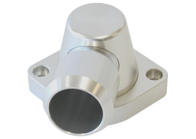 Aeroflow AF64-2115S Billet Thermostat Housing Silver Swivel Fits LS3 Only
