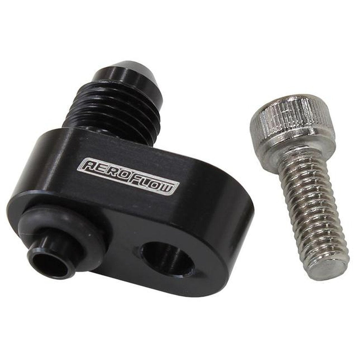 Aeroflow AF64-2186BLK Water Crossover Adapter -4AN Male Nipple Fits LS Engines