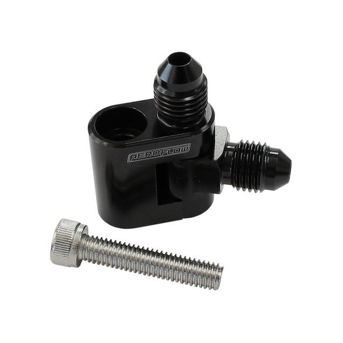Aeroflow Dual Swivel GM LS Water Cross-Over Adapter 2x -4AN Black AF64-2188BLK