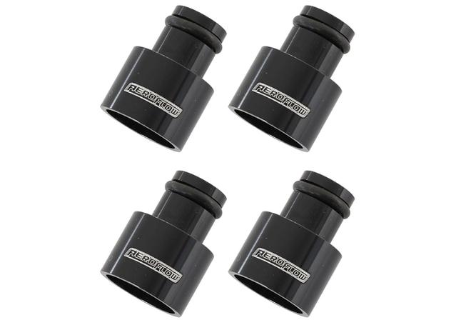 Aeroflow AF64-2885 ID Injector Adapter Short Suits 11mm Fuel Rail Black 4Pk