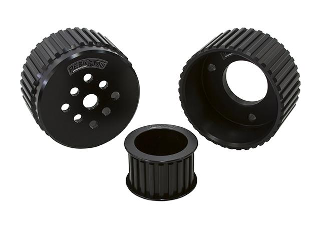 Aeroflow AF64-3000BLK Gilmer Drive Kit - Black Fits Chev V8 With Short W/Pump